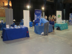 Guests and some of the exhibitors at the Lincoln County Hospital Colorectal Department Open day at the Drill Hall Lincoln on 24th July 2014
